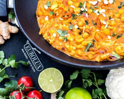 Indisches Kichererbsen Blumenkohl Curry