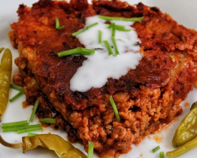 Veganer Kartoffelpuffer-Auflauf / -Lasagne