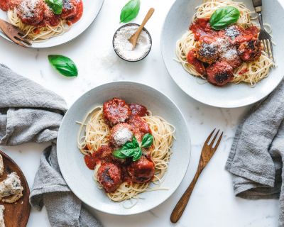 Spaghetti mit veganen Meatballs