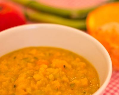 Süßkartoffelsuppe mit Apfelsaft