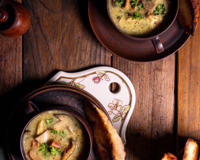 Waldpilzsuppe – vegan – mit selbstgesammelten Pilzen