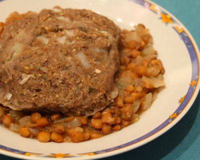 Semmelknödel auf Linsen / Bread-Dumplings with Lentils