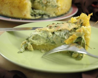 Polenta Quiche mit Rucola