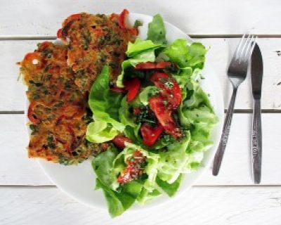 Brunnenkresse Paprika Bratlinge (Vegan, Glutenfrei)