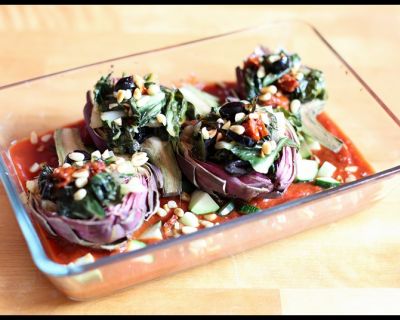 Rezept vom 24.06.2015: Artischocken mit Mangold überbacken (Vegan)