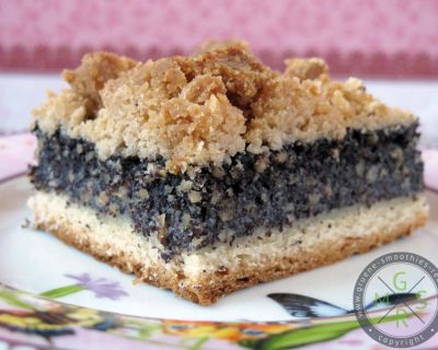 Polnischer veganer Mohn-Hefe-Streusel-Kuchen