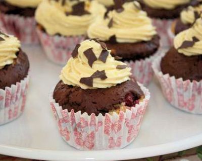 Marmor-Cupcakes mit Vanillecreme