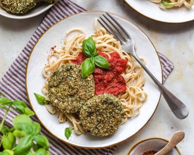 Vegane Parmesan-Auberginen-Taler