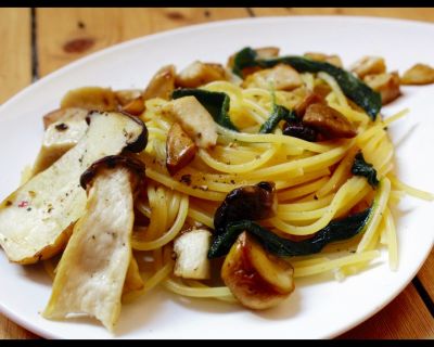 Rezept vom 13.02.2016: Kräuterseitlinge in Salbei Butter an Pasta