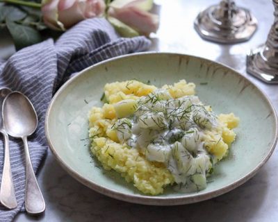 Veganer Kartoffelstampf mit cremigem Kohlrabi & Dill