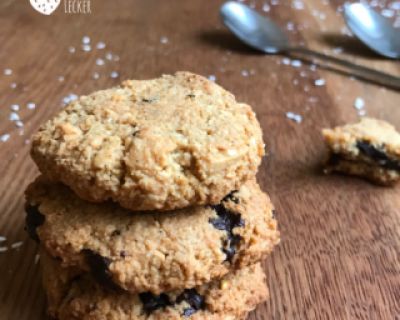 Vegane Mandel Schoko Kekse ohne Mehl und raffinierten Zucker