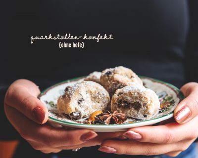 Klein, aber fein: Quarkstollen-Konfekt (ohne Hefe)