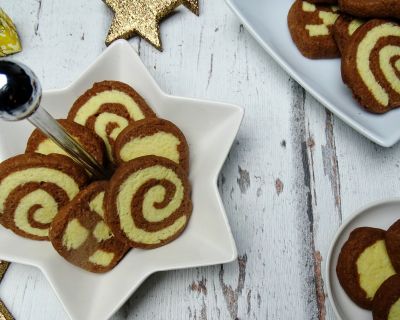 Vegane Weihnachtsbäckerei – Schwarz-weiß Gebäck