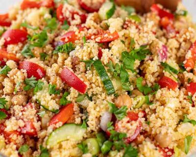 Einfacher Couscous Salat mit Kichererbsen