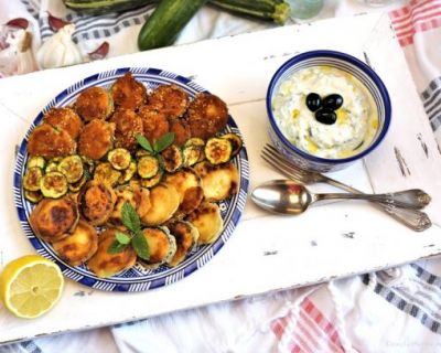 Zucchini-Dreierlei mit Tsatsiki