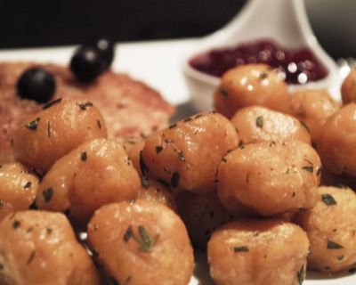 Süsskartoffel-Gnocchi + Sellerieschnitzel