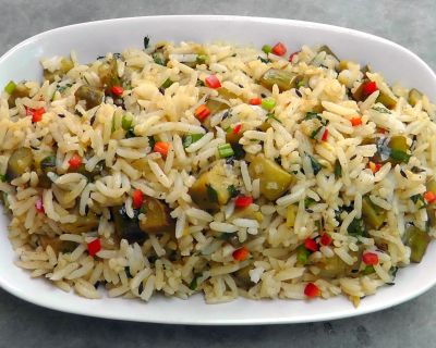 Chinesischer Auberginen Reis