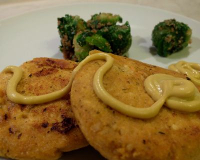 Süßkartoffelbratlinge mit Rosenkohl