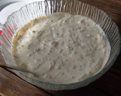 Gemüse und Folienkartoffel mit Sojajoghurt Dip