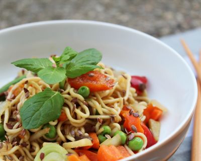 Rezept: Gebratene Asia-Nudeln.