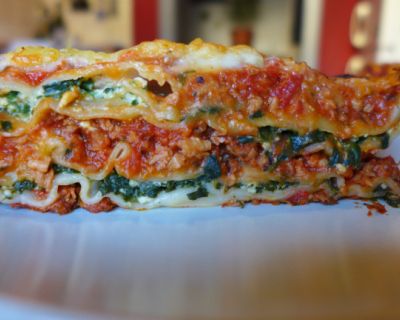 Vegane Spinatlasagne