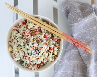 Rohveganer Krabbensalat mit Blumenkohl