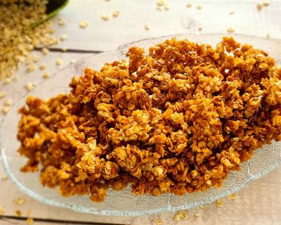 2 x Haferflocken-Krokant für Desserts, Cremes, Müsli usw.