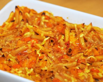 Oranger Nudelauflauf