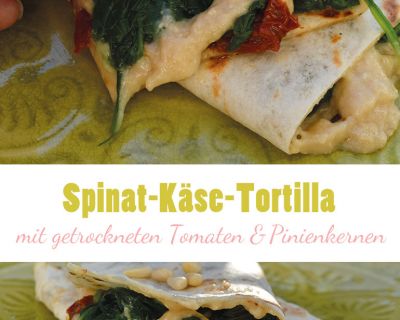 Spinat-Käse-Tortilla mit getrockneten Tomaten