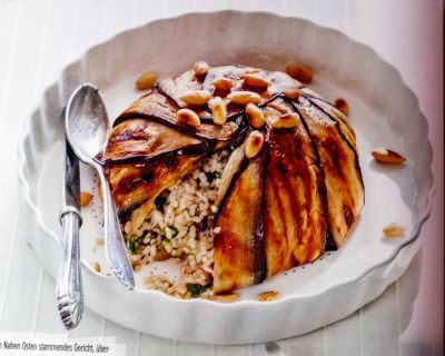 Rezept vom 07.09.2015: Veganes Auberginen Reis Dingens oder auch Patlicanli Maklube