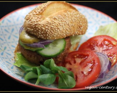 Chili-Bohnenburger mit Mangosauce