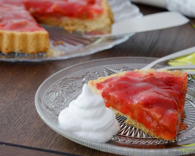 Erdbeer Rhabarber Kuchen vegan