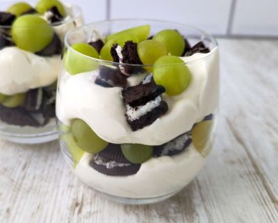 Veganes Weintrauben Dessert mit Oreos