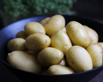 Warmer Kartoffelsalat in cremiger Joghurtsoße mit Kresse