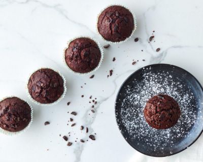 Saftige vegane Schokomuffins