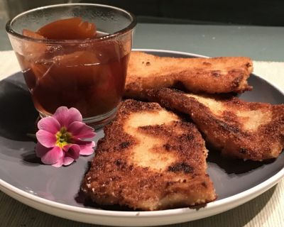 vegane Griesschnitten mit Pflaumen