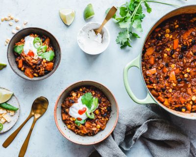 Kürbis-Chili mit braunen Linsen & Pumpkin Spice