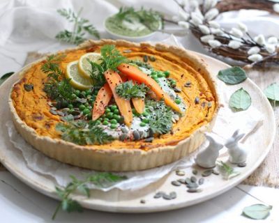 Bunte Karotten-Quiche fürs Osterfest