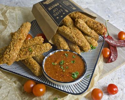 Western Style Seitan-Sticks mit Dip [for the Hearts Kitchen]