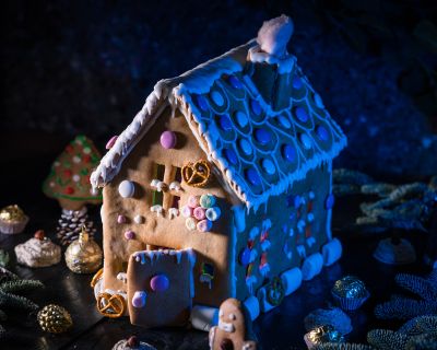 Veganes Lebkuchenhaus selber backen und basteln mit Schablone