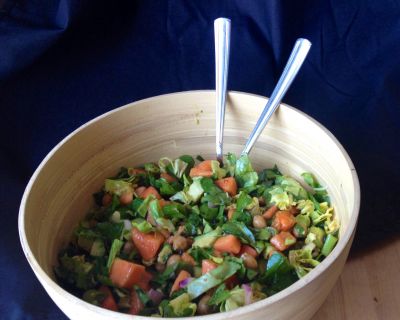 Brunnenkresse+Papaya+Avocado+Spinat+Kichererbsen = Ein Salat der Superlativen