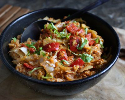 Deftiges Jambalaya mit Weißkohl