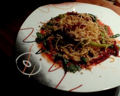 Spaghetti mit grünen Bohnen