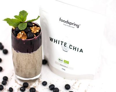 Protein Chia Pudding – Heidelbeere
