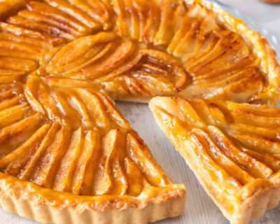 Einfache vegane Apfeltarte mit Apfelmus