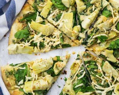 Vegane Pizza (Grundrezept & Spinat Artischocken Pizza)