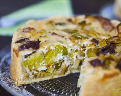 Herzhafte vegane Lauchquiche