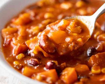 Veganes Chili con Kürbis