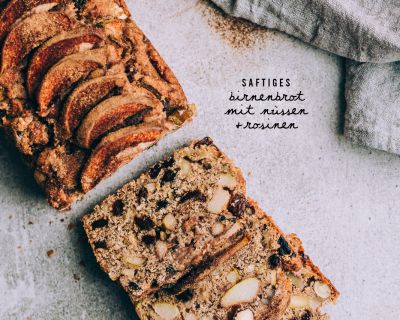Saftiges Birnenbrot mit Nüssen und Rosinen