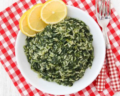 Griechischer Spinatreis (Spanakorizo)